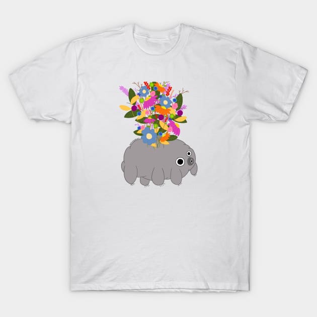 Floral Tardigrade T-Shirt by katiebokan